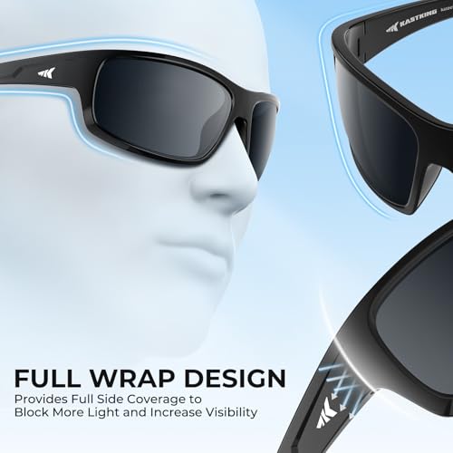 KastKing Kateel Polarized Sport Sunglasses for Men and Women, Ideal for Driving Fishing Cycling and Running,UV Protection