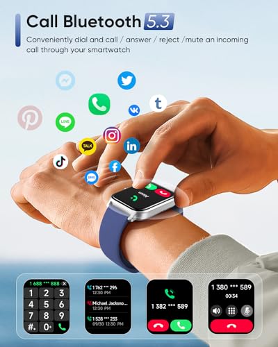 Fitpolo Smart Watch for Men Women Android, Alexa Built-in [1.8" HD Screen] IP68 Waterproof Fitness Watch Bluetooth Call fo...