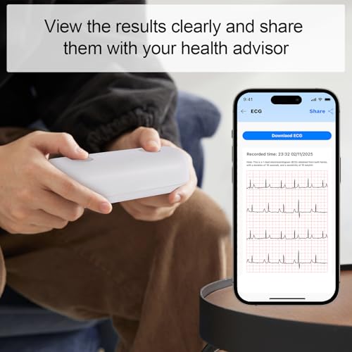 Monerr Portable ECG Monitor | Record and Store One-Lead ECG Signals | Monitor and Display Heart Rate for Home Health Care ...