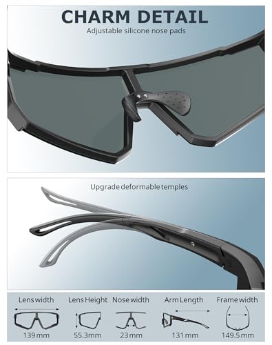 KALIYADI Sunglasses-Men Sports Mens-Sunglasses Women: Sun Glasses with UV400 for Running Cycling Golf Fishing