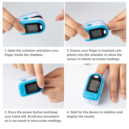 LCJ Fingertip Pulse Oximeter Blood Oxygen Saturation Monitor Pulse Ox Heart Rate and Fast Spo2 Reading Oxygen Meter with L...