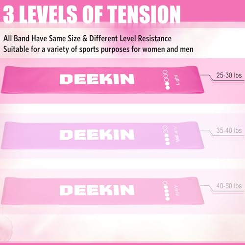 DEEKIN 20 Pcs Resistance Bands Resistance Loop Exercise Bands Exercise Equipment Elastic Drag Ring for Women and Men Home ...