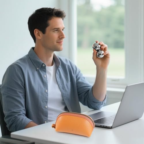 Roadtofree Baoding Balls with Chime 1.5 inch Stainless Steel Meditation Balls, Hand Exercise Massage Balls for Home Office...