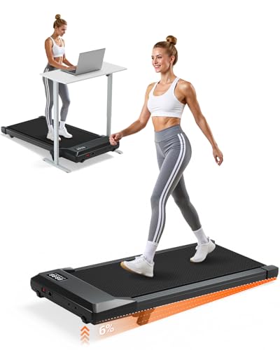Lacuffy Walking Pad,6% Manual Incline Walking Pad Treadmill,Under Desk Treadmill for Home Office, with App & Remote,2.5HP ...