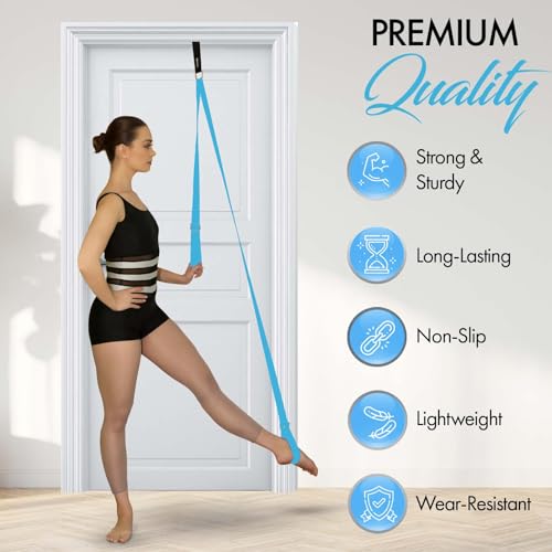 Stretching Strap With Door Anchor - Stretching Equipment to Improve Legs Flexibility - Splits Trainer For Home Ideal In Ba...