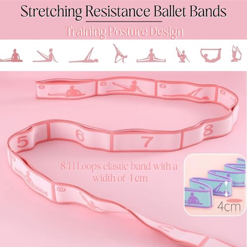 Multi-Loop Stretch Band - Yoga, Pilates, Ballet, and Physical Therapy Stretching Strap for Flexibility, Leg Stretching, an...