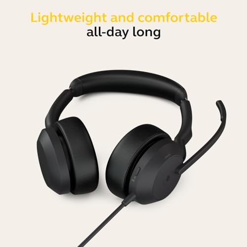 Jabra Evolve2 50 Wired Stereo Headset - with AirComfort Technology, Noise-Cancelling Mics & Active Noise Cancellation - MS...