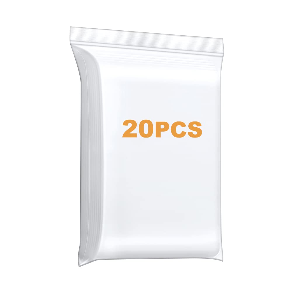 7 x 9 inches Thick 5 Mil Clear Zip Plastic Bags Lock Reclosable Poly Bag Seal Storage Bags With Zipper for Cards Envelopes Snacks Heavy-Duty 20Pack