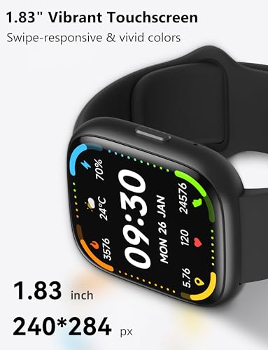 LODIMEKE 2025 Upgraded Smart Watch with Alexa, 1.83" Touchscreen Smartwatch, IP68 Waterproof, Heart Rate SpO2 Sleep Stress...