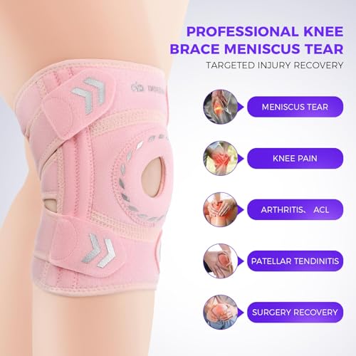 Knee Support Brace for Women Men, Adjustable Knee Compression Sleeve Brace Patellar Pad Tendon - Arthritis Pain, Meniscus ...