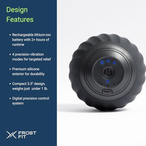 Frost Fit VibePro Pulse - Vibrating Massage Ball Massager - Deep Tissue Therapy Ball with 4 Speeds - Myofascial Release & ...