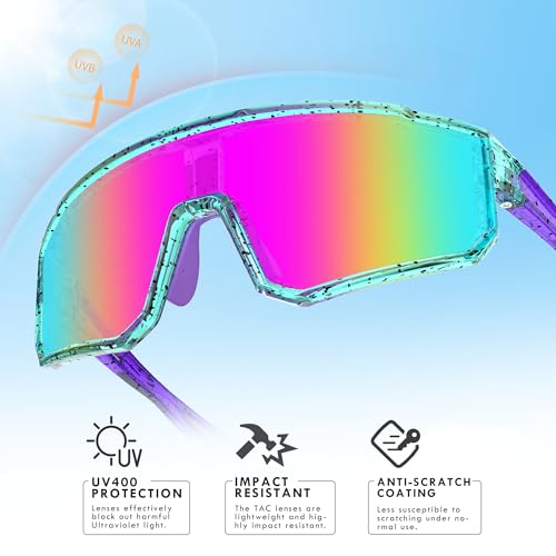 BOLLFO Polarized Sports Sunglasses,UV400 Protection Outdoor Glasses for Men Women Youth Baseball Cycling Running Driving Golf