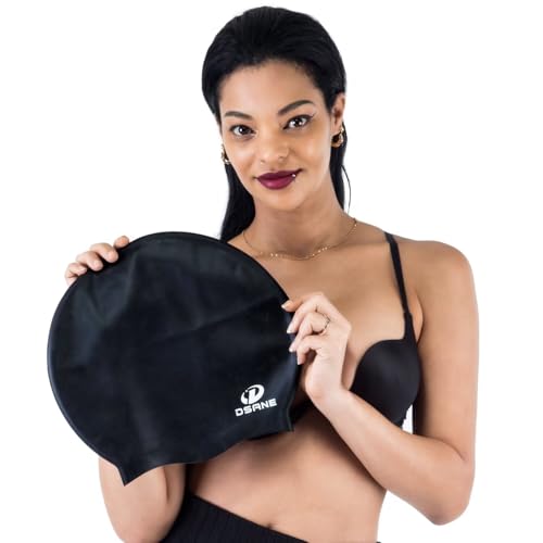 Dsane Extra Large Swimming Cap for Women and Men,Special Design Swim Cap for Very Long Thick Curly Hair&Dreadlocks Weaves ...