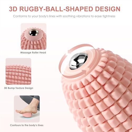 YIXIUTEN Vibrating Massage Ball for Muscle Recovery, Silicone Myofascial Massage Ball, Plantar Fasciitis Relief,Hip & Psoa...