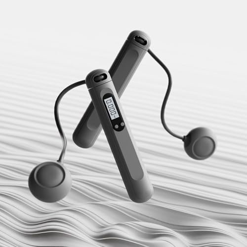 Cordless Skipping Rope - Wireless Skipping Rope | Fit Ropes | Weighted Professional Digital Jumping Cord With Counter | Gy...