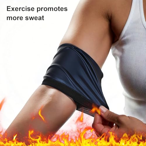 KFHENSOMR Arm Trimmers 2Pcs Women Arm Bands Workout Compression Sleeve Arms Fat Reducer Bands Sauna Sweat Arms Shaper Band...