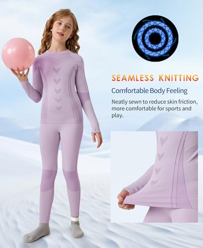beautyin Thermal Underwear for Kids Athletic Thermals Top and Bottom Set Boys Girls Long Johns Set Winter Base Layer