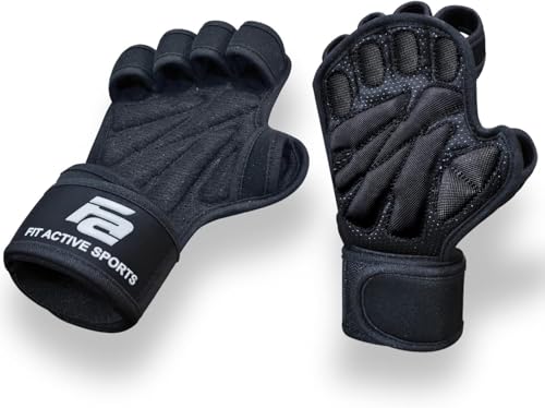 Fit Active Sports New Ventilated Weight Lifting Workout Gloves with Built-in Wrist Wraps for Men and Women - Great for Gym...
