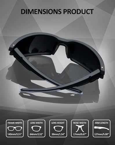 Joopin Sports Sunglasses Polarized Men Women Wrap Around Sun Glasses UV400 Protection Shades Rectangle Sunnies