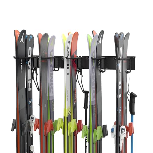 Ultrawall Ski Rack, Wall Mounted Ski Storage for Garage Storage Organizer System, 10 Pairs of Skis Holder for Home Shed, H...
