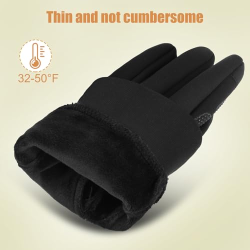 ihuan Winter Warm Running Gloves Women Men, Super Sensitive Touch Screen Fingers for Cold Weather, Thin Lightweight Liner ...