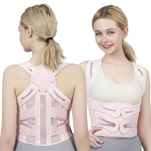 Posture Corrector for Women and Men Upgraded Back Brace, Adjustable Back Support for Upper and Lower Back Pain Relief, Sho...