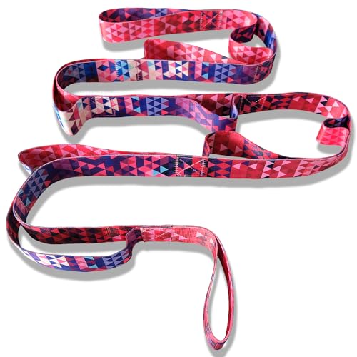 Aozora Yoga Strap Stretching Strap with Loops, Stretch Straps for Physical Therapy, 10 Loops Non-Elastic Exercise Strap fo...