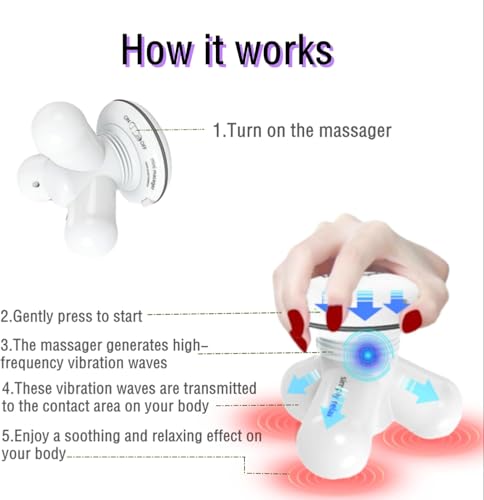 ENOWPO Handheld Mini Massager Hand Held Full Body Personal Massager Percussion Muscle Pain Relief for Neck, Back, Shoulde...