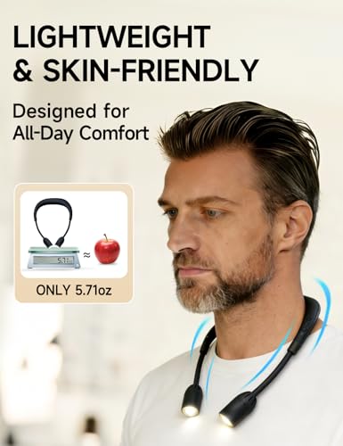 KooBinKoo Wearable Neck Light with Speaker, 5 Modes Hands-Free LED Neck Lamp for Reading & Outdoor Camping, Rechargeable T...