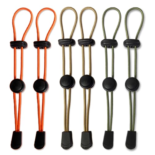 6-Pack Elastic Rope Fasteners - Backpack Accessories for Organizing Gear, Trekking Poles, or Camping Equipment (Army Gree...