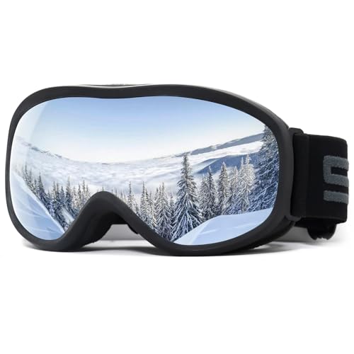 SPOSUNE Kids Ski Goggles, Kids Snowboard Goggles OTG Anti-Fog Snow Goggles for Boys Girls Youth Age 5-14