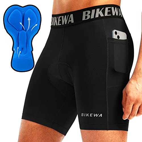 Men's 4D Padded Bike Shorts Cycling Underwear Biking Bicycle Padding Shorts for Men Side Pockets