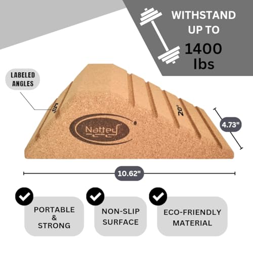 2025 NEW LARGER and Improved quality ECO-Friendly HIGHEST DENSITY Cork Squat Wedge Block Heel Calf Raise Platform NON-SLIP...