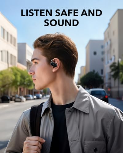 Soundcore V20i by Anker Open-Ear Headphones, Adjustable Ear Hooks, Ultra-Comfort, Snug Fit, Powerful Sound, Clear Calls, I...