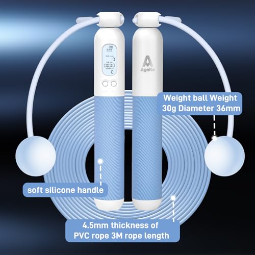 Weighted Cordless Jump Rope for Adults, Adjustable Length Ropes Ropeless Jump Rope for Beach Body Cordless Jumping Rope Wi...