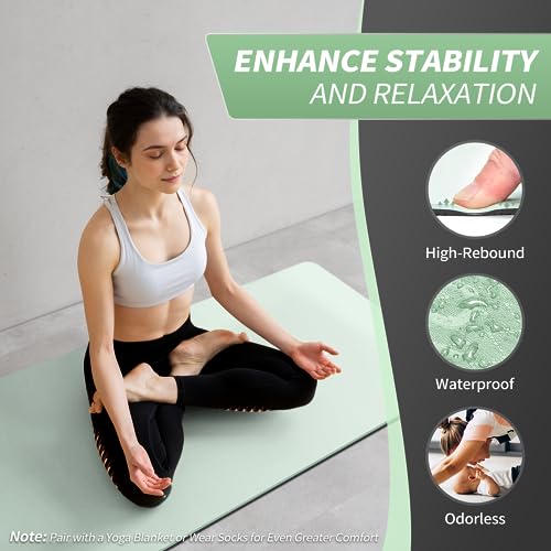 CAMBIVO Yoga Mat for Women Men Kids, 1/3 & 1/4 & 2/5 Inch Extra Thick Yoga Mat Non Slip, 72" x 24" TPE Yoga Mats, Workout ...