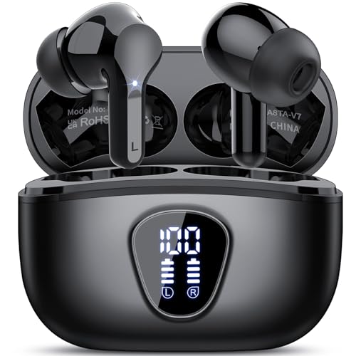 Wireless Earbuds, Bluetooth 5.4 Headphones HiFi Stereo, Bluetooth Earbuds with ENC Noise Cancelling Mic, IP7 Waterproof in...