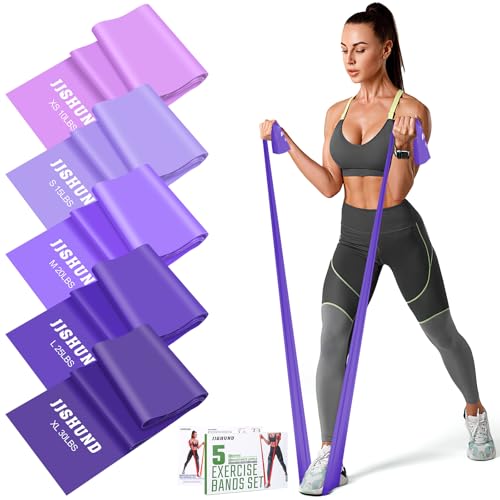 5 Pcs Resistance Bands, Professional Exercise Bands Elastic Stretch Bands for Fitness Yoga Pilates Stretching Strength Tra...
