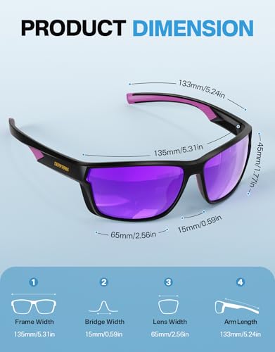 DEAFRAIN Polarized Sports Sunglasses for Men Women, Ideal for Running Fishing Driving Unbreakable Frame with UV Protection