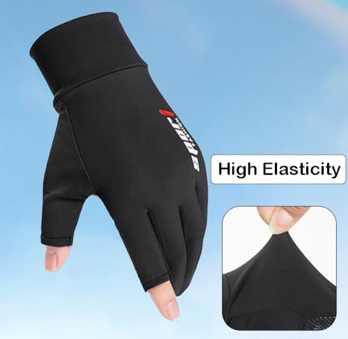 Eohak Men Summer Gloves UV Protection Driving Gloves Anti-Slip Touch Screen Gloves Outdoor Fishing Gloves