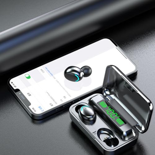 BSWLMDD Wireless Earbuds, Bluetooth 5.3 Headphones, Touch Control Noise Cancellation, HiFi Stereo with LED Display Chargin...