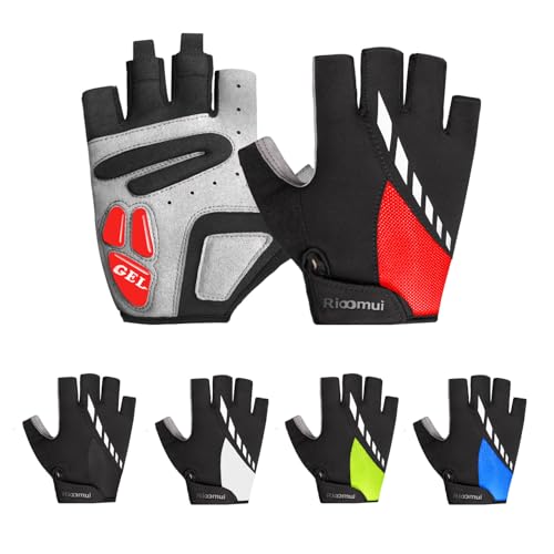 Rioomui Cycling Gloves,Gel Padded Bike Gloves for Men Cycling,Anti-Slip & Shock-Absorbing Lightweight & Breathable Design ...