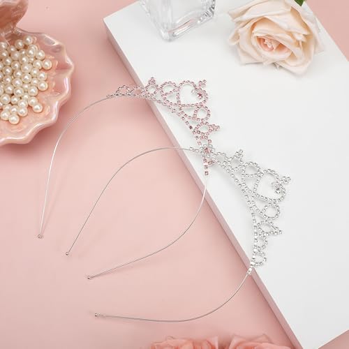 Bruislard 2 Pack Crown Headband for Women Princess Tiara Heart Rhinestone Glittering Crystal Crown Adjustable Non-Slip Bir...