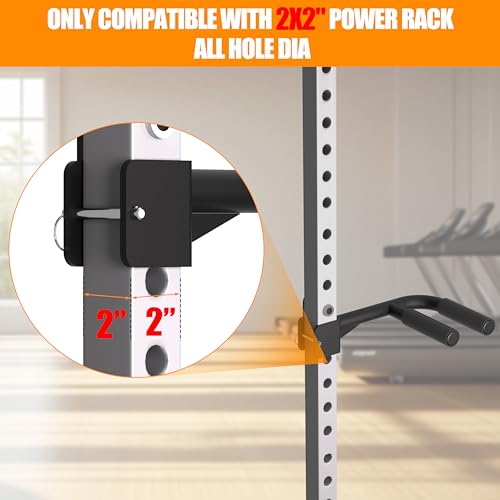 HWOOUSA Muti-Grip Dip Bars Attachment for Power Cage with 5/8" or 1" Hole, Non-Slip Wide & Narrow Grip Dips Double Handle...
