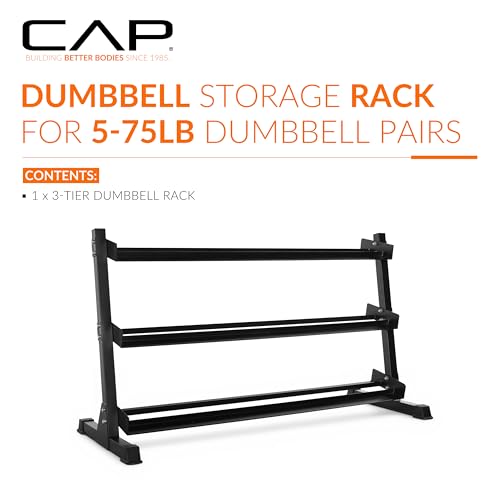 CAP Barbell Dumbbell Rack | 5-50lb or 5-75lb Dumbbell Storage | Multiple Options