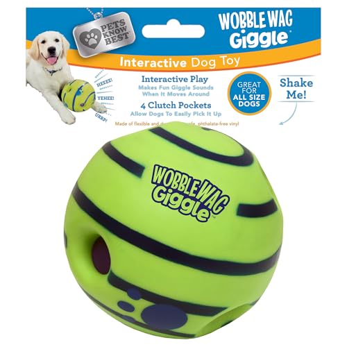 Wobble Wag Giggle Ball | Rolling Enrichment Toy for Fun Playtime, Interactive Play for Indoor or Outdoor, Keeps Dogs & Pup...