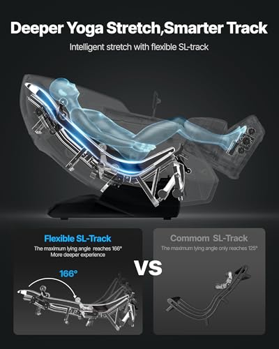 VEVOR 4D+3D Full Body Massage Chair - SL Track, AI Voice Control, Electric Extendable Footrest, Yoga Stretch, TFT Touchscr...