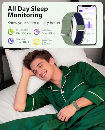 Smart Bracelet, Wearable Activity & Fitness Tracker Band, 24H Sleep Tracker, All-Day Continuous Heart Rate Blood Pressure ...