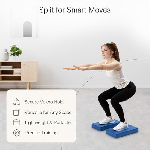 StrongTek 2-in-1 Non-Slip Balance Pad - High-Density Foam Cushion, Supportive Exercise Mat & Knee Pad for Core Training, Y...