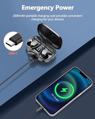 Ear Buds Wireless Bluetooth Earbuds Sport 2026 New Bluetooth 5.3 Headphones with LED Display 128H Playtime Powerful Bass O...